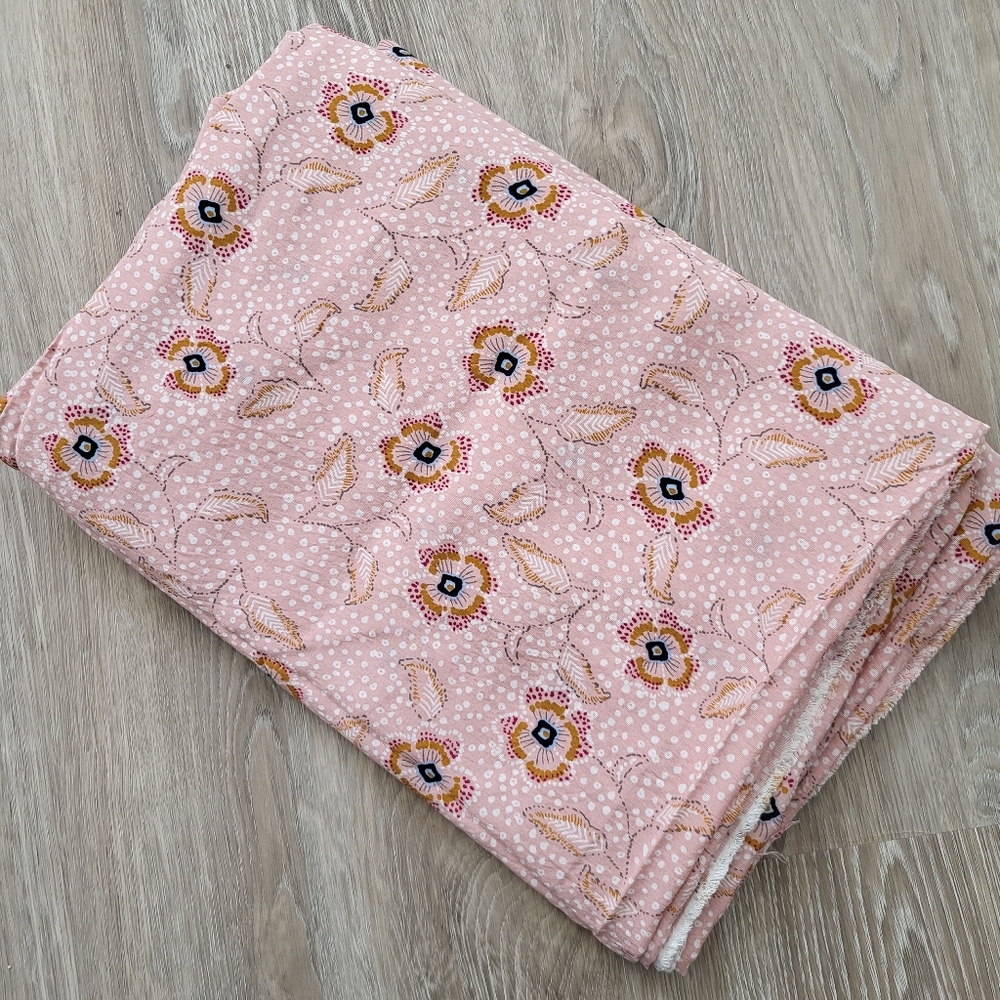 Pink Floral Rayon Fabric